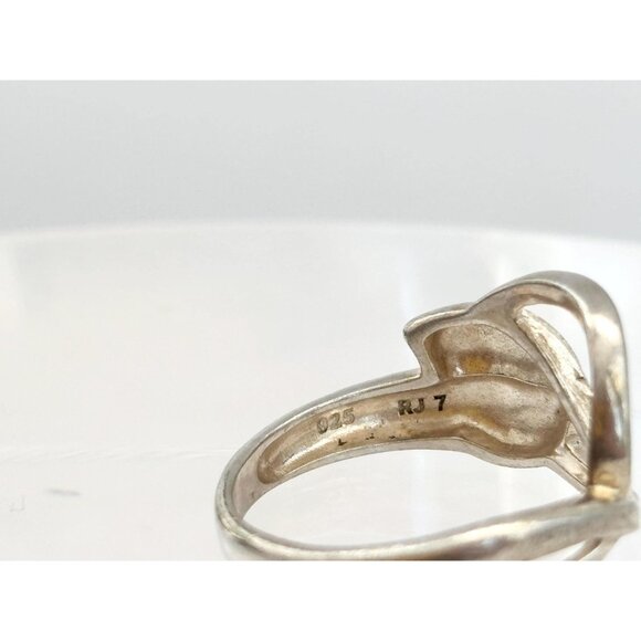 Foliage | Autumn Themed Swirly Ornate 925 Sterling Silver Vintage Ring - sz 7 - Picture 9 of 13